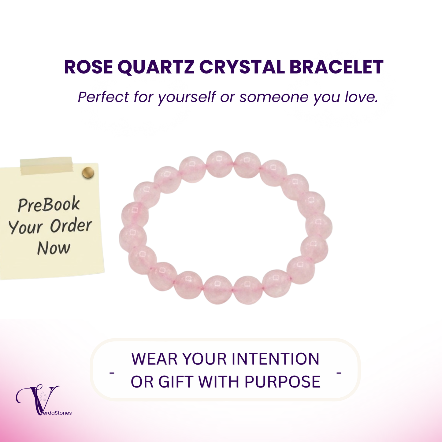 Rose Quartz Crystal Bracelet – Love, Self-Care & Inner Peace