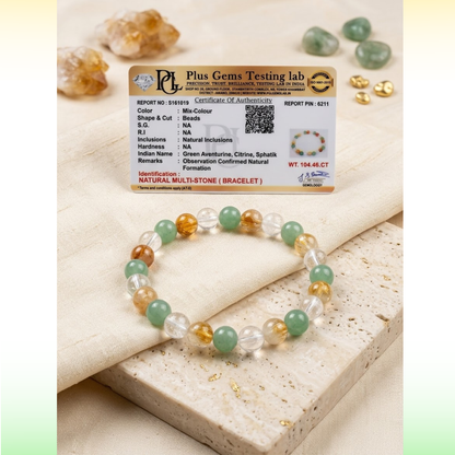 The Abundance Muse - Trio Crystal Combination of Citrine, Green Aventurine and Clear Quartz