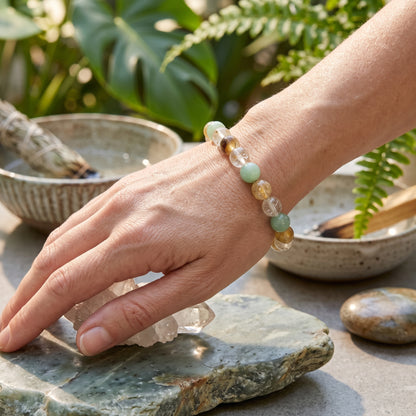The Abundance Muse - Trio Crystal Combination of Citrine, Green Aventurine and Clear Quartz