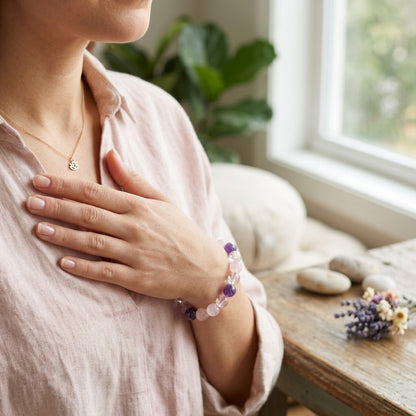 Divine Harmony - Trio combination of Amethyst, Rose Quartz & Moonstone