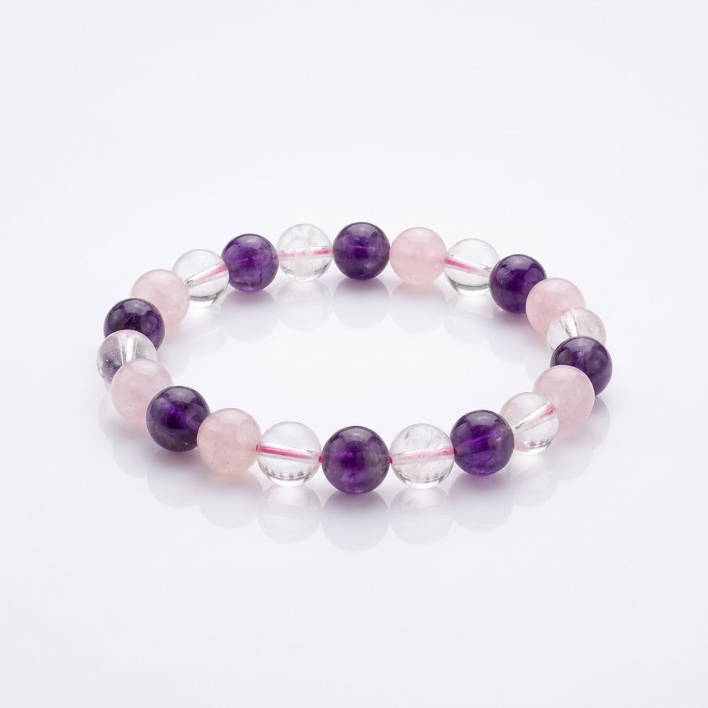 Divine Harmony - Trio combination of Amethyst, Rose Quartz & Moonstone
