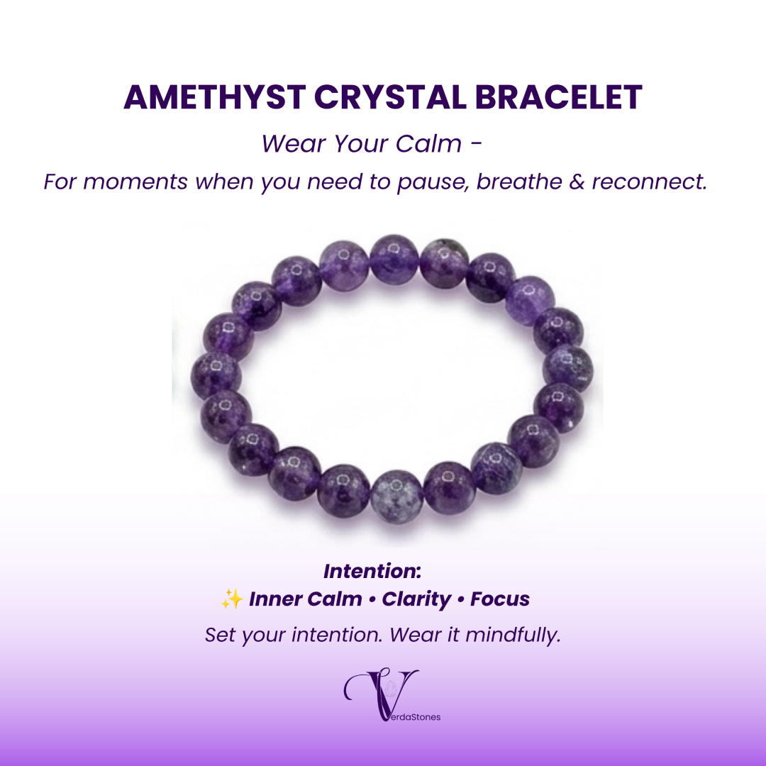 💜 Amethyst Crystal Bracelet – Wear Your Intention, Embrace Your Calm