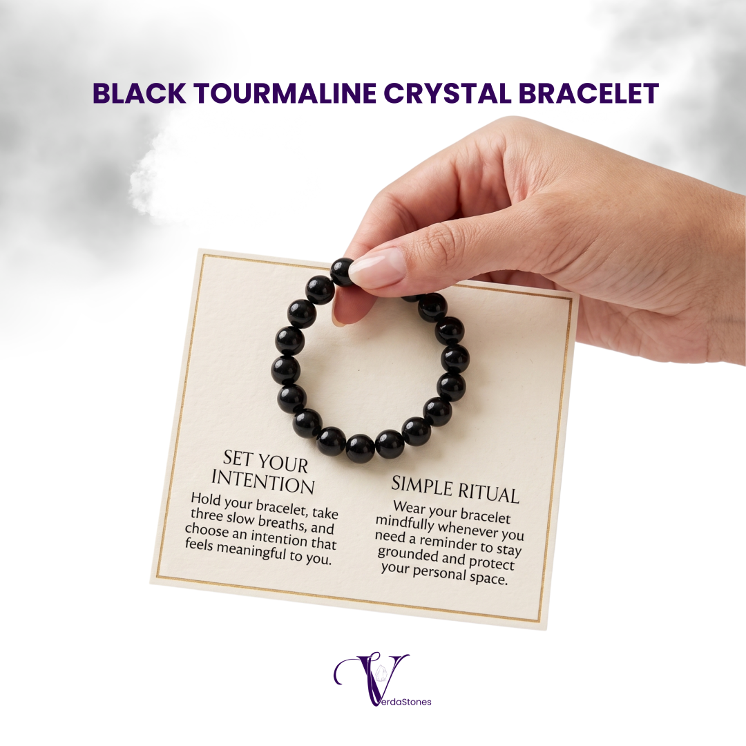 Black Tourmaline Crystal Bracelet – Protect Your Peace. Honor Your Boundaries.