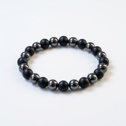 Protect & Ground Bracelet - Combination of Black Tourmaline & Hematite crystals