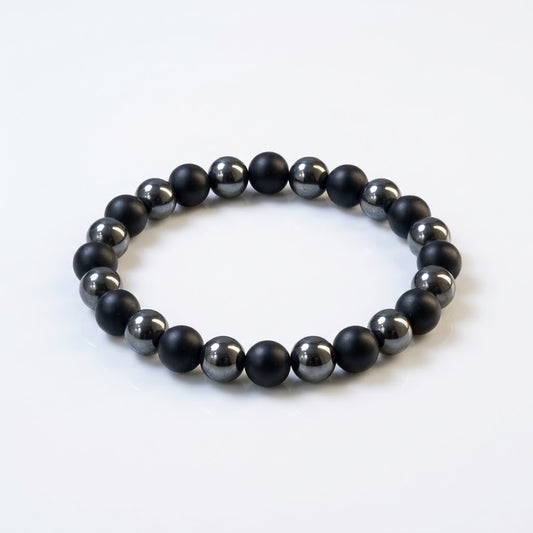 Protect & Ground Bracelet - Combination of Black Tourmaline & Hematite crystals