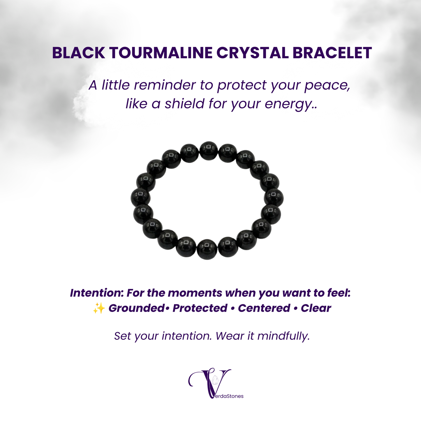 Black Tourmaline Crystal Bracelet – Protect Your Peace. Honor Your Boundaries.