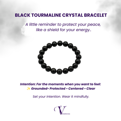 Black Tourmaline Crystal Bracelet – Protect Your Peace. Honor Your Boundaries.