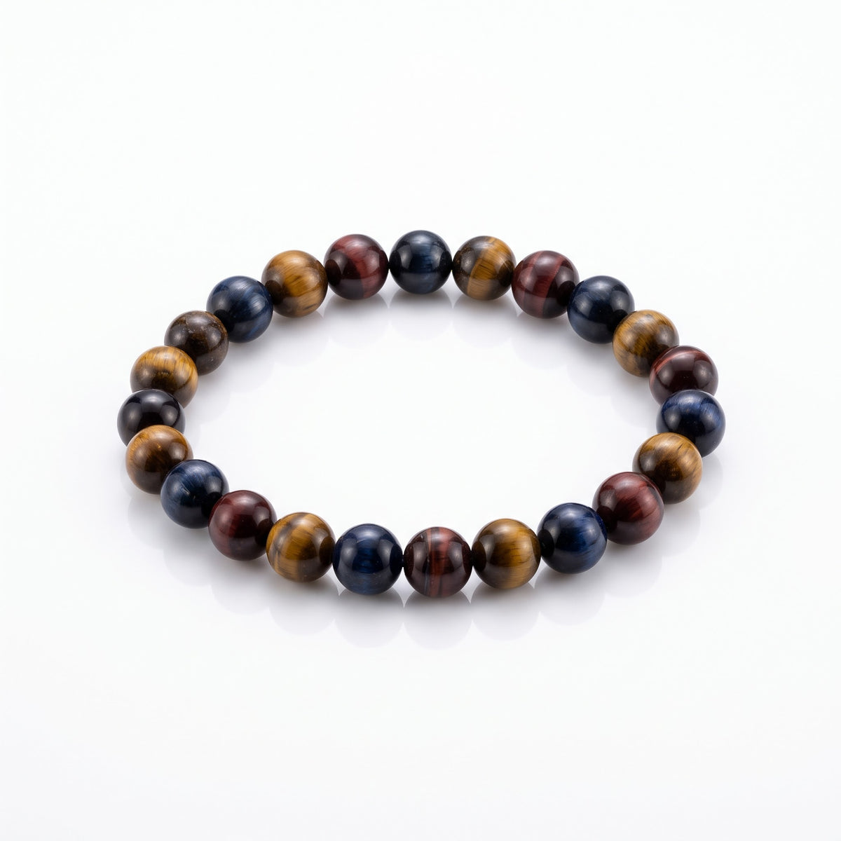 Multi Tiger's Eye Crystal Bracelet - Yellow, Red & Blue