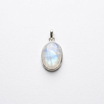 Rainbow Moonstone With Blue Flash Pendant