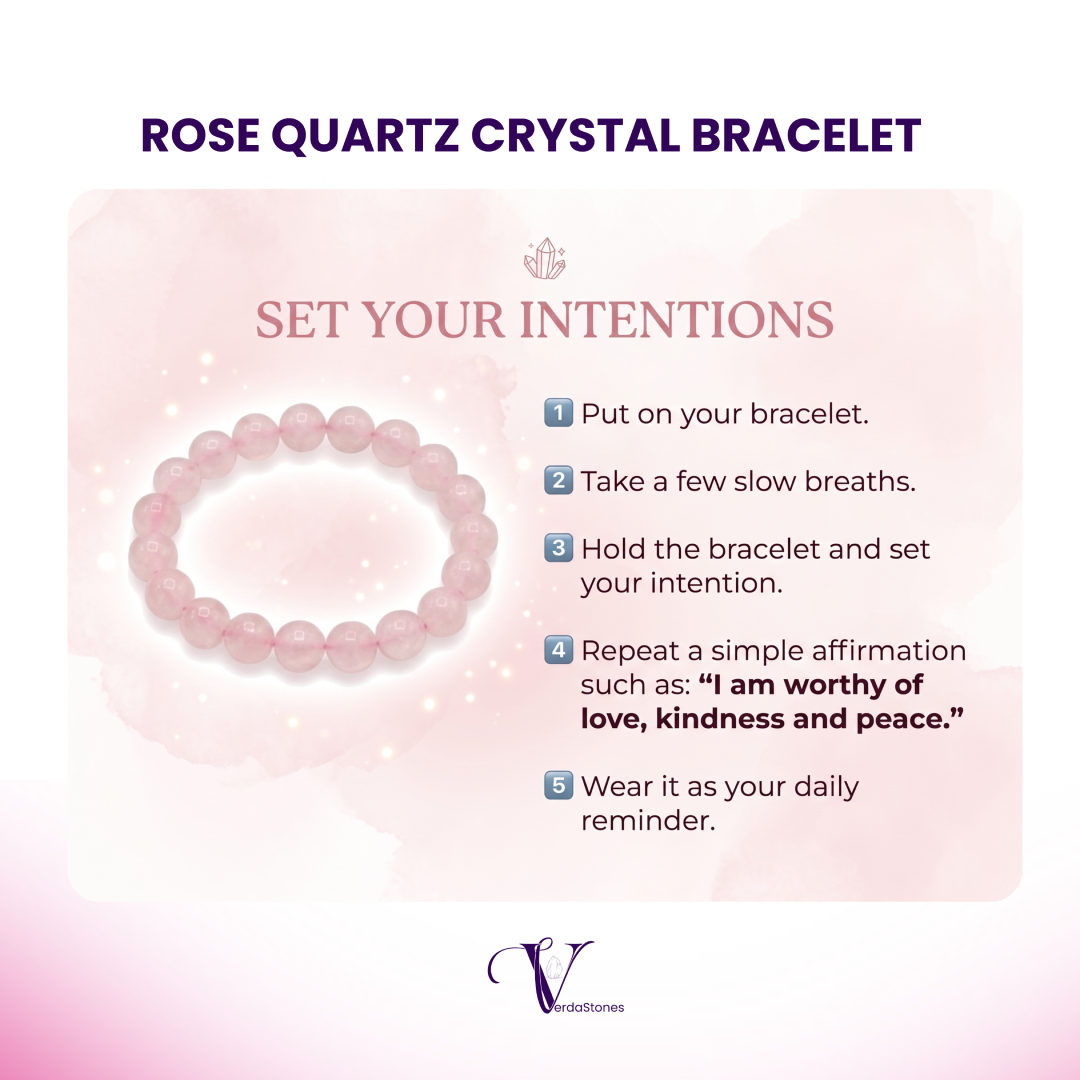 Rose Quartz Crystal Bracelet – Love, Self-Care &amp; Inner Peace