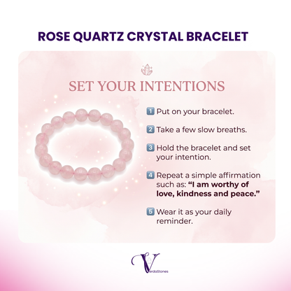 Rose Quartz Crystal Bracelet – Love, Self-Care &amp; Inner Peace