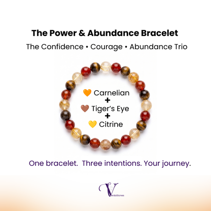 Power & Abundance Bracelet - Carnelian • Tiger’s Eye • Citrine