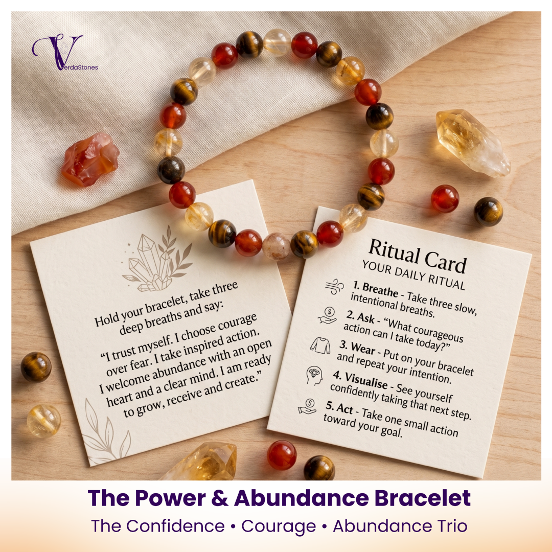 Power & Abundance Bracelet - Carnelian • Tiger’s Eye • Citrine