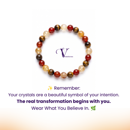 Power & Abundance Bracelet - Carnelian • Tiger’s Eye • Citrine