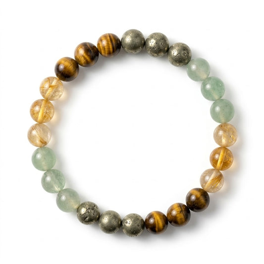 Wealth & Abundance Bracelet - Citrine • Tiger’s Eye • Pyrite • Green Aventurine